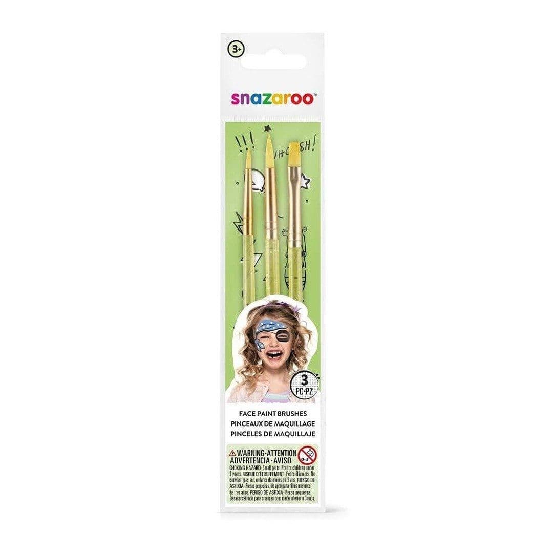 Face Painting Brushes Green Set 3