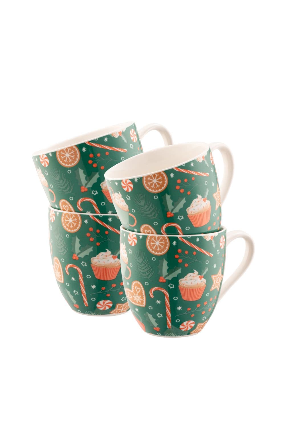 Christmas Cupcakes Set 4 Tea Plates