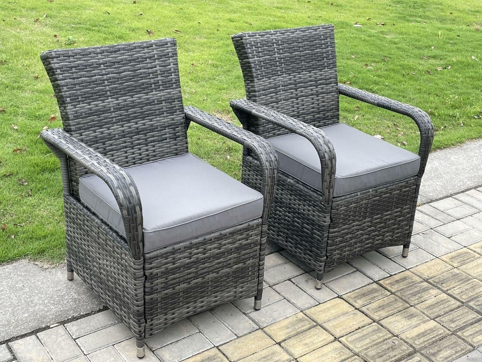 Rattan Garden Furniture Chairs Wicker Patio Outdoor 2 Chairs