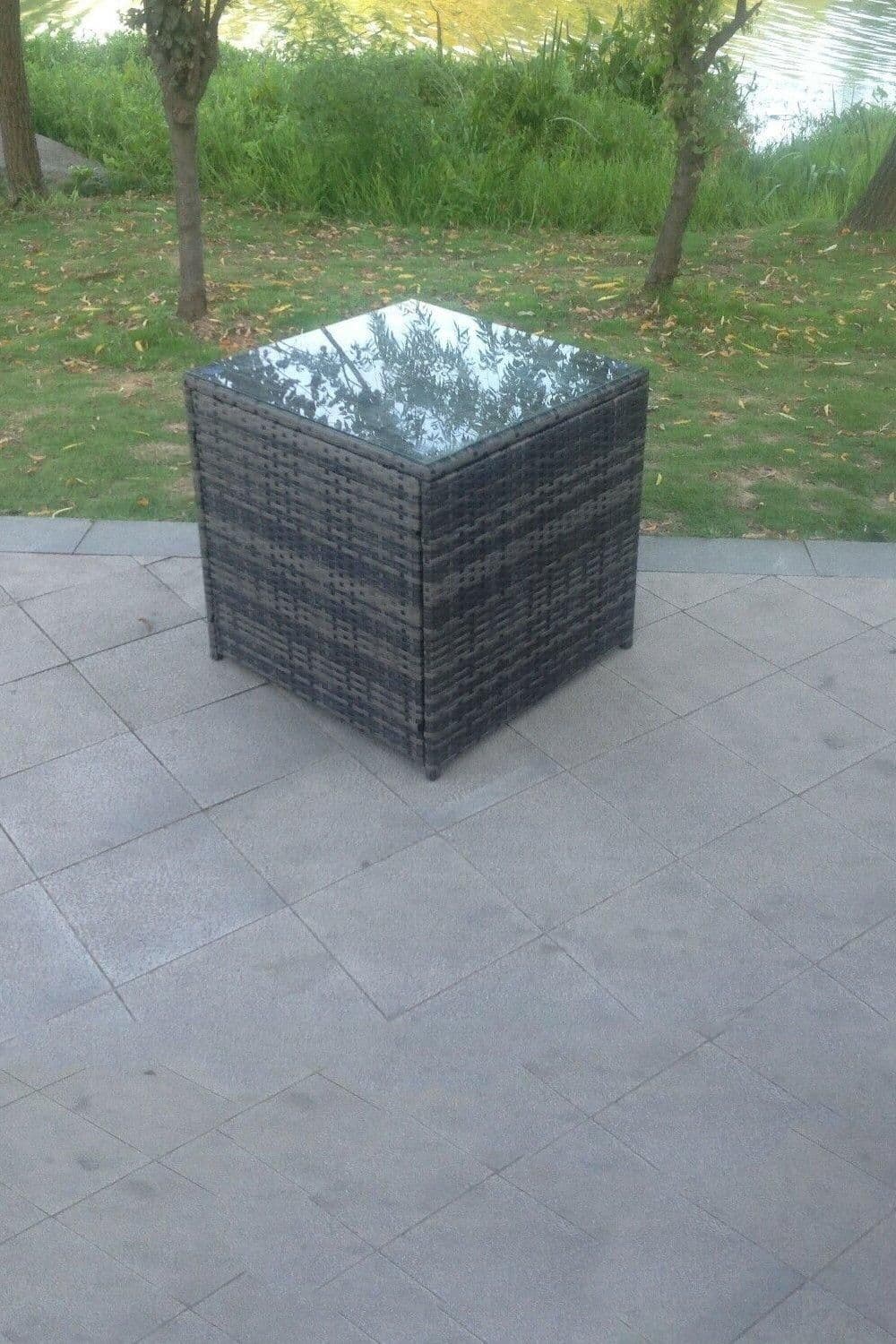 Rattan Cube Side Table Tea Coffee Table