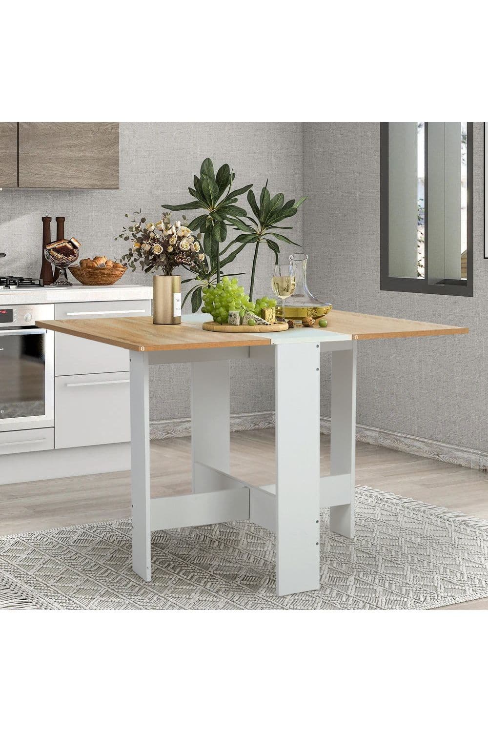 Modern Drop Leaf Foldable Dining Table