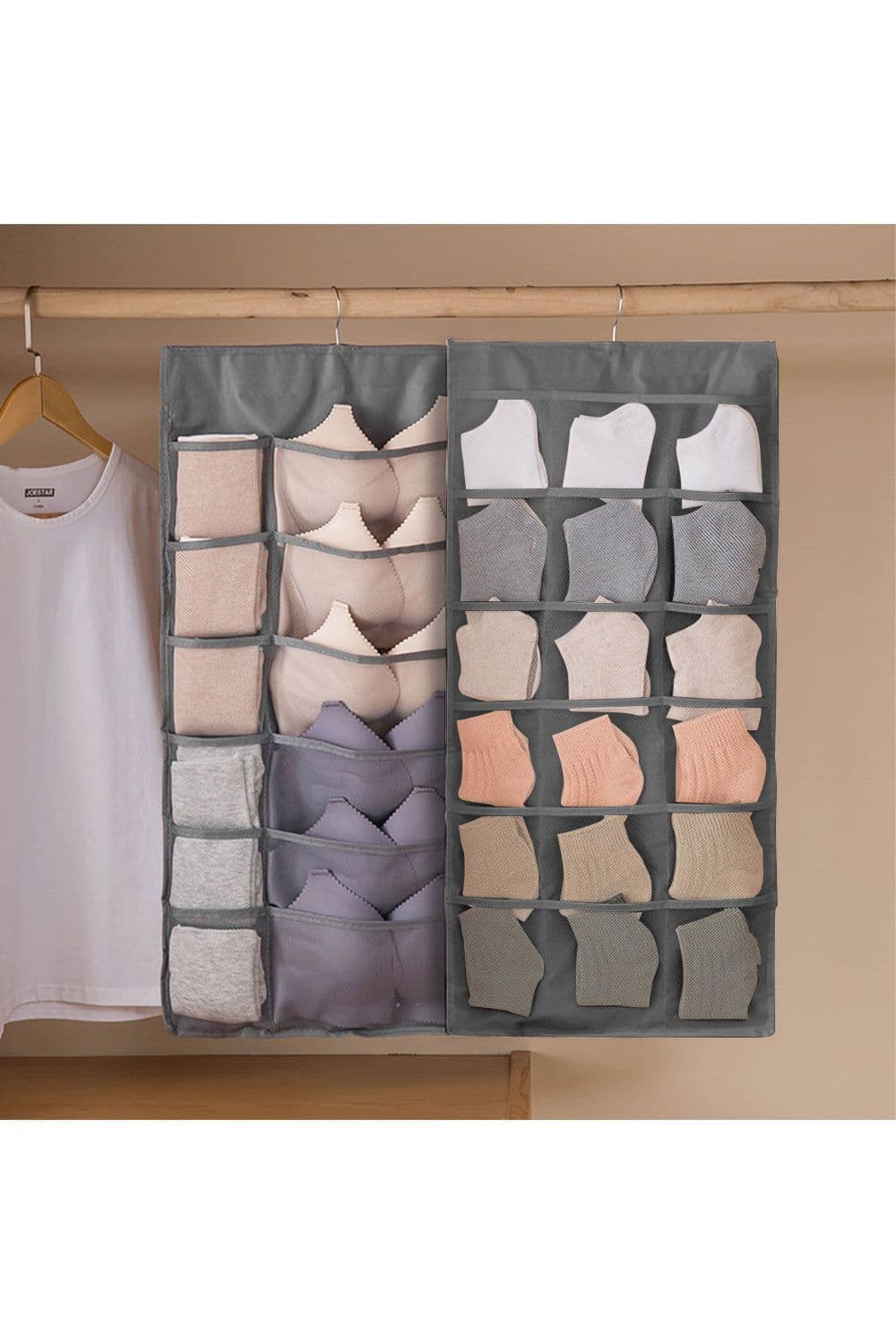 Versatile Double-Sided Fabric Hanging Storage Bag