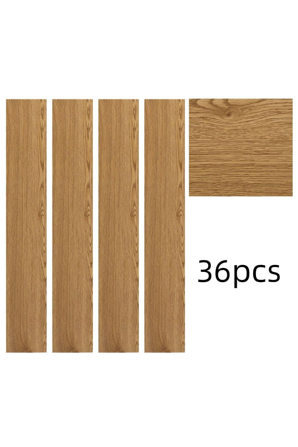 36Pcs Brown Self Adhesive Waterproof Wear-Resistant PVC Wood Grain Effect Flooring,5m² Pack