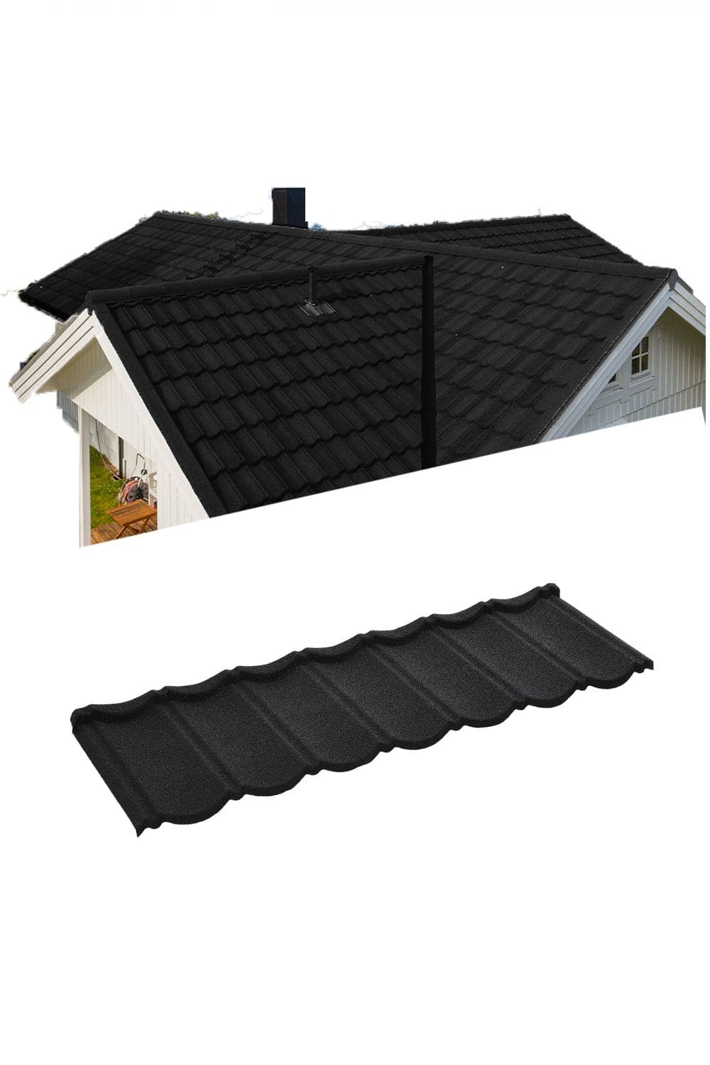 Tudor Tile Stone Coated Metal Roofing Shingles 5pcs