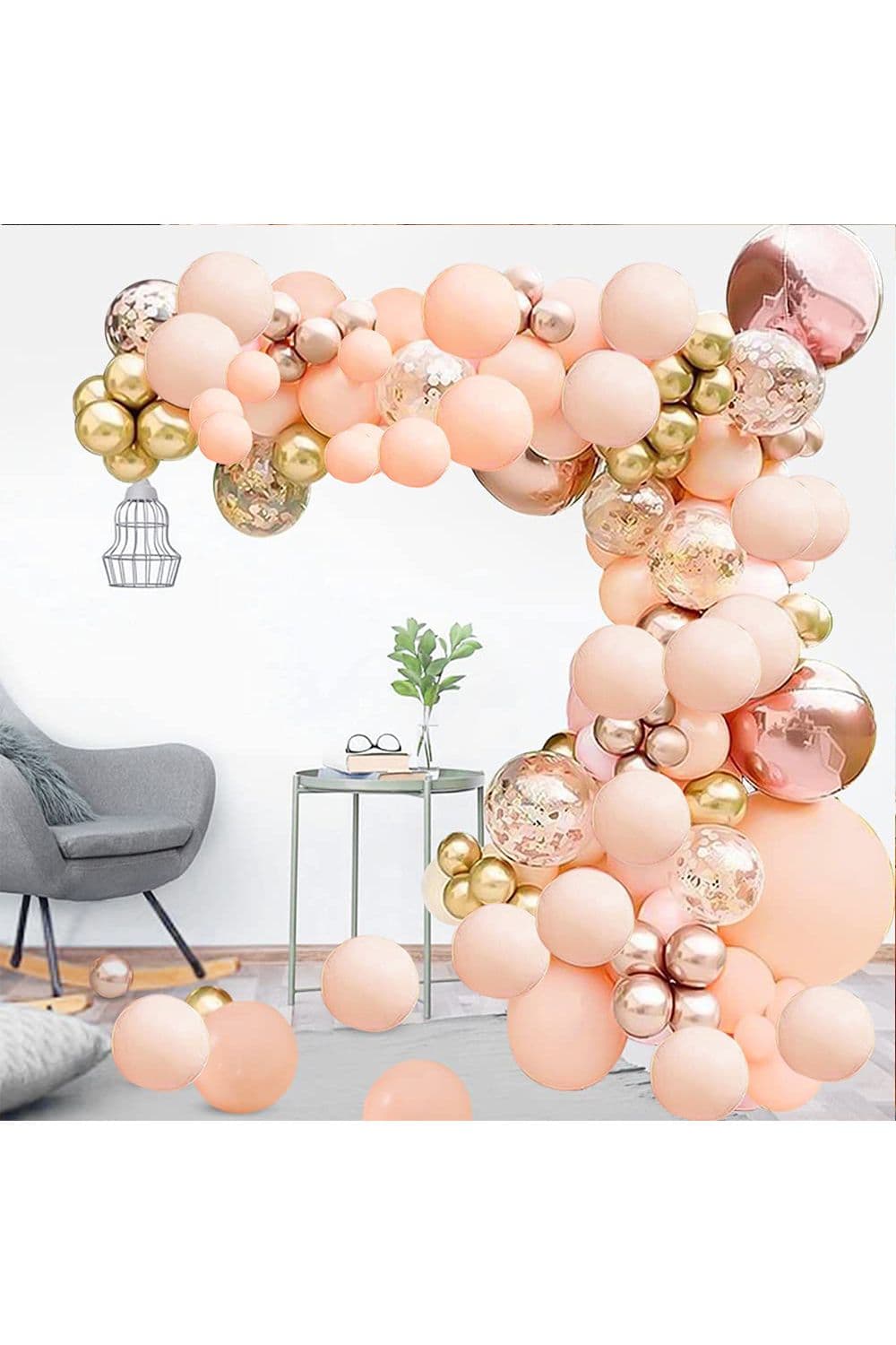 134PCS Rose Gold Wedding Balloon Arch Kit