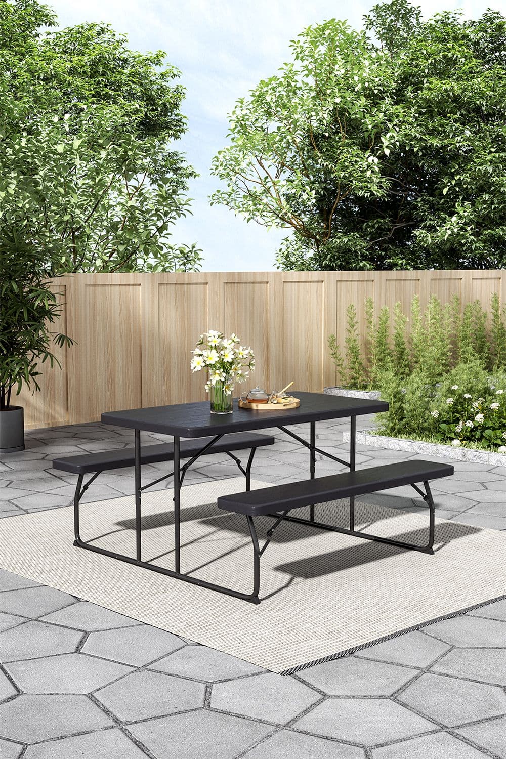 Foldable Picnic Table and Bench Set