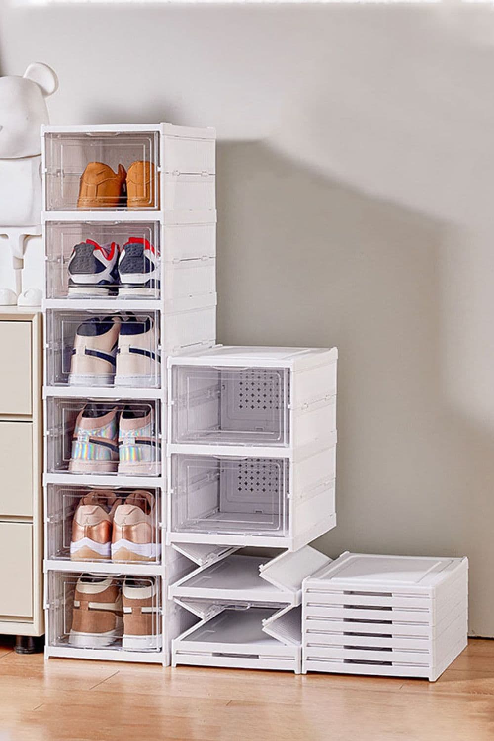 6 Layers Foldable Shoe Rack Collapsible Storage Box