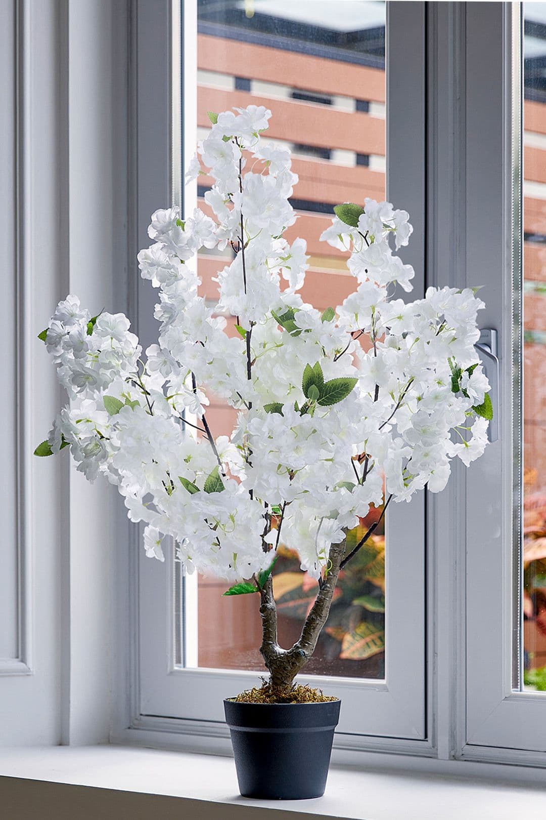 105cm Faux Cherry Flowering Tree in Pot for Outdoor Indoor