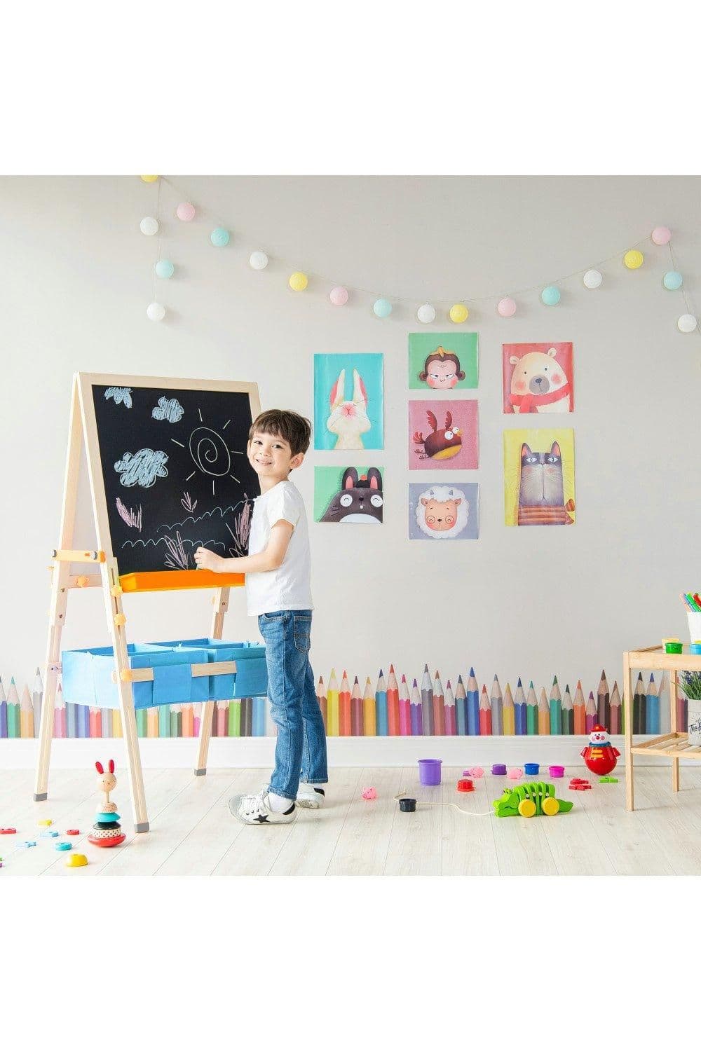 Little Artist Vangogh Two Sided Wooden Easel Storage