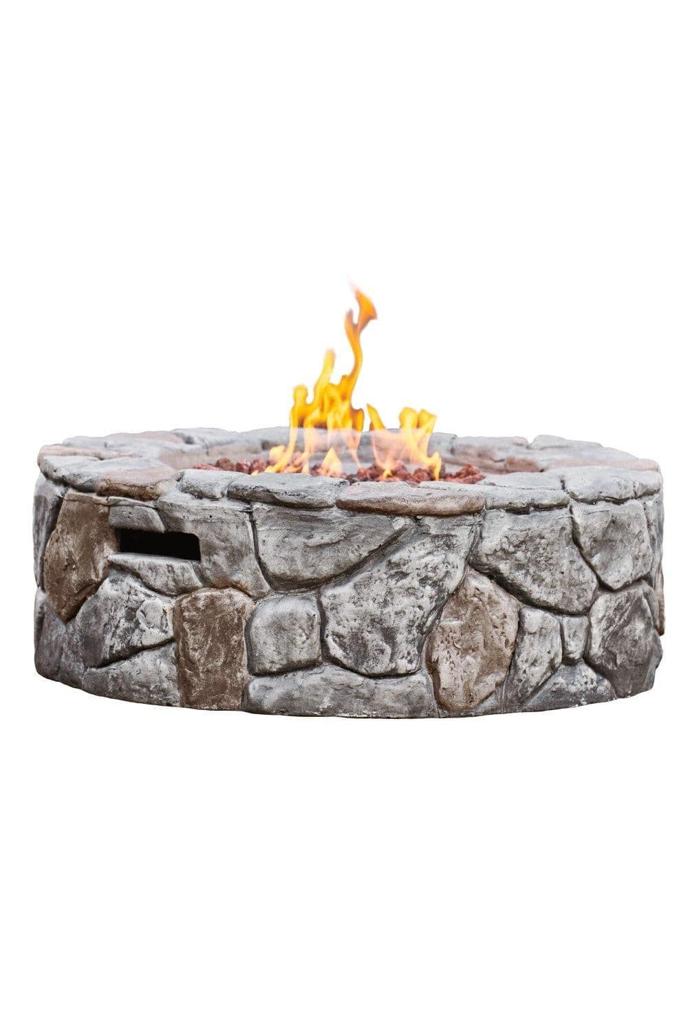 Outdoor Garden Round Propane Gas Fire Pit Table Burner