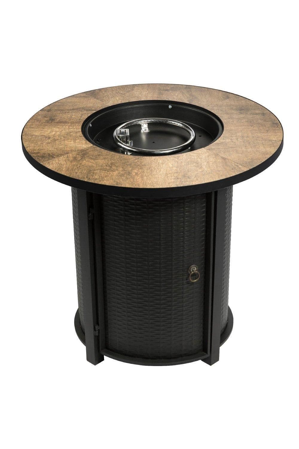Outdoor Garden Tall Round Propane Gas Fire Pit Table Burner