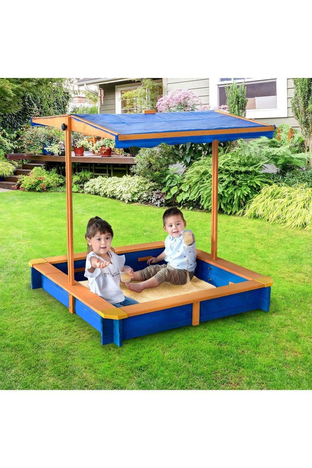 Large Outdoor Wooden Pit Lid Canopy & Adjustable Height