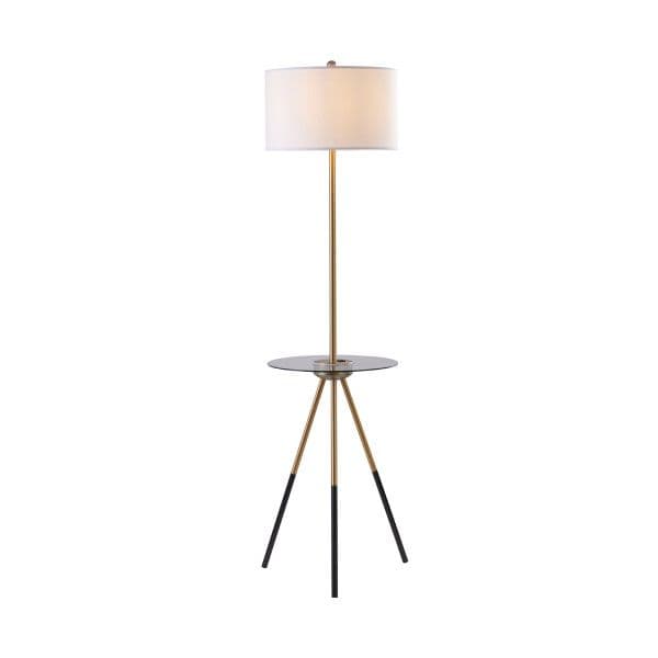Myra Tripod Floor Lamp Built Usb Port & Glass Table