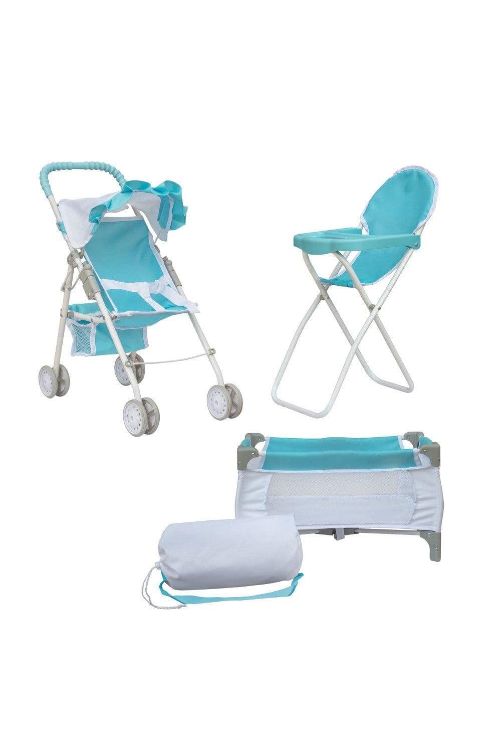 Olivias Little World 3 1 Doll Pushchair Stroller High Chair & Cot