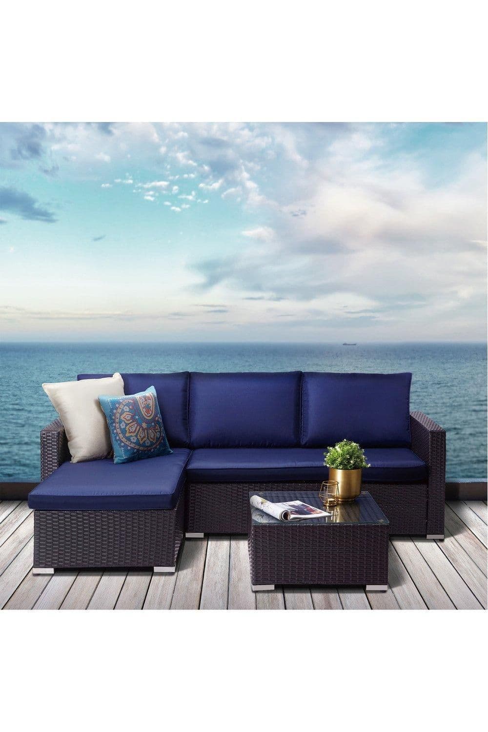 Outdoor Garden Furniture Rattan Wicker Patio Sectional Sofa Set