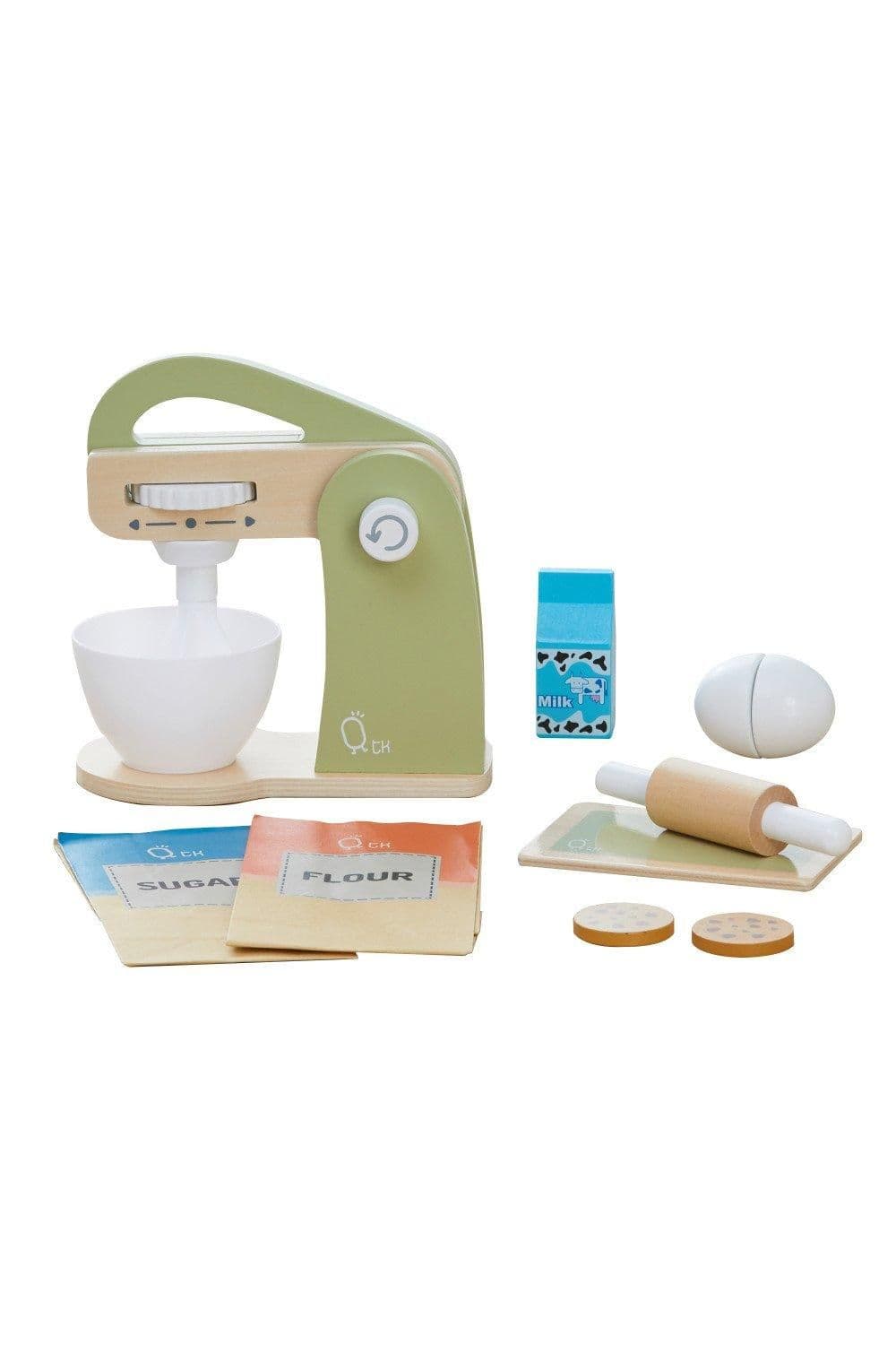 Wooden Mixer Toy Play Kitchen Accessories 10 Pcs