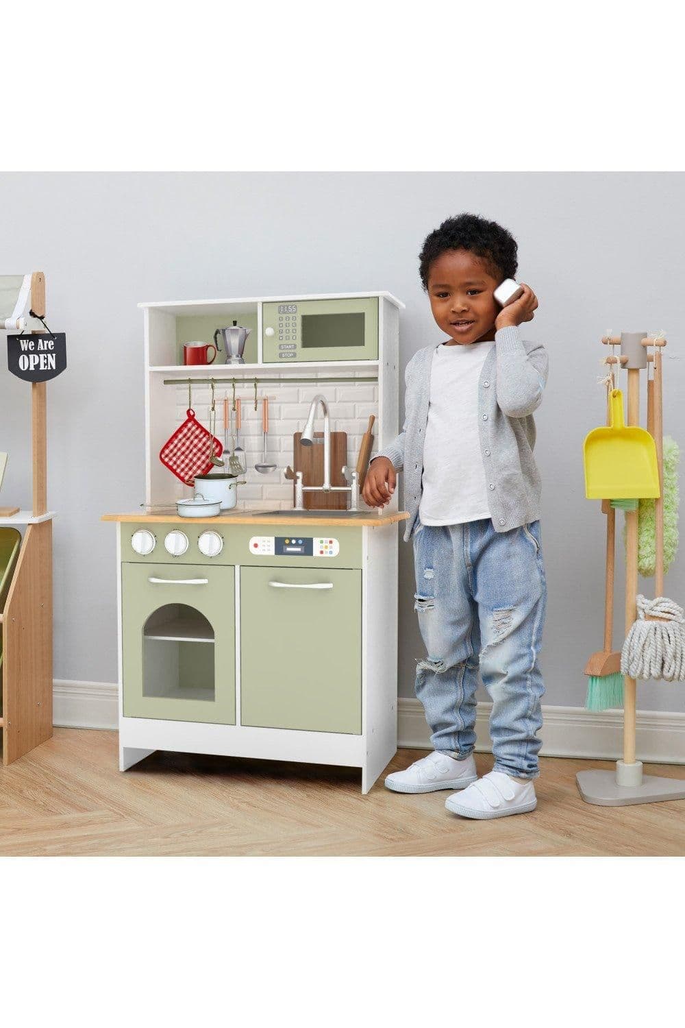 Little Chef Boston Modern Farmhouse Wooden Kitchen Playset