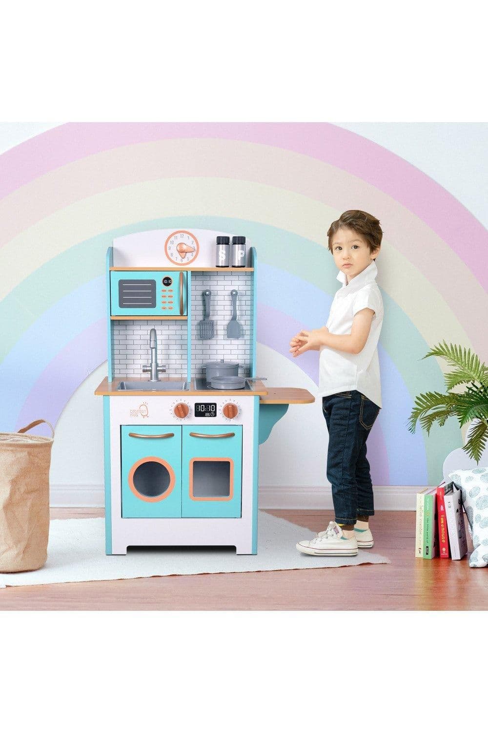 Little Chef Small Retro Wooden Play Kitchen Toy Pretend Play Set