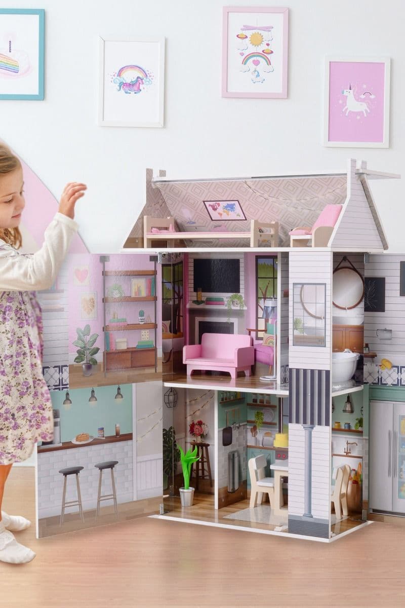 Olivias Little World Openable Wooden Doll House 12" Dolls