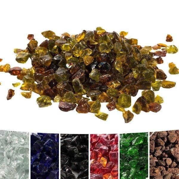 Lava Rocks Gas Fire Pit Tempered Fire Glass Amber