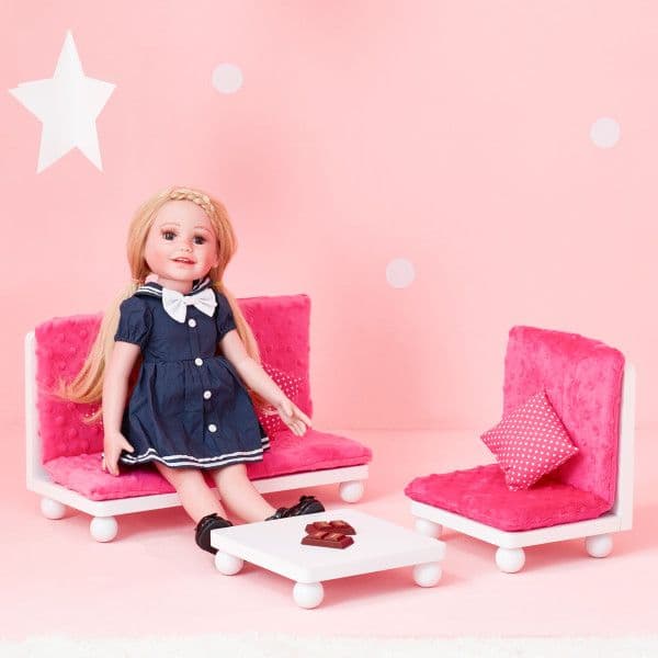 Olivias World Doll Wooden Furniture Lounge Sofa Dolls Chair