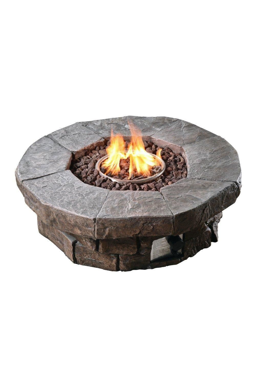 Outdoor Garden Large Round Propane Gas Fire Pit Table Burner