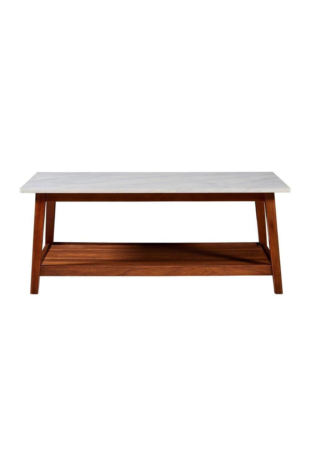 Wooden Coffee Table Faux Marble Finish Modern Design Tv Unit