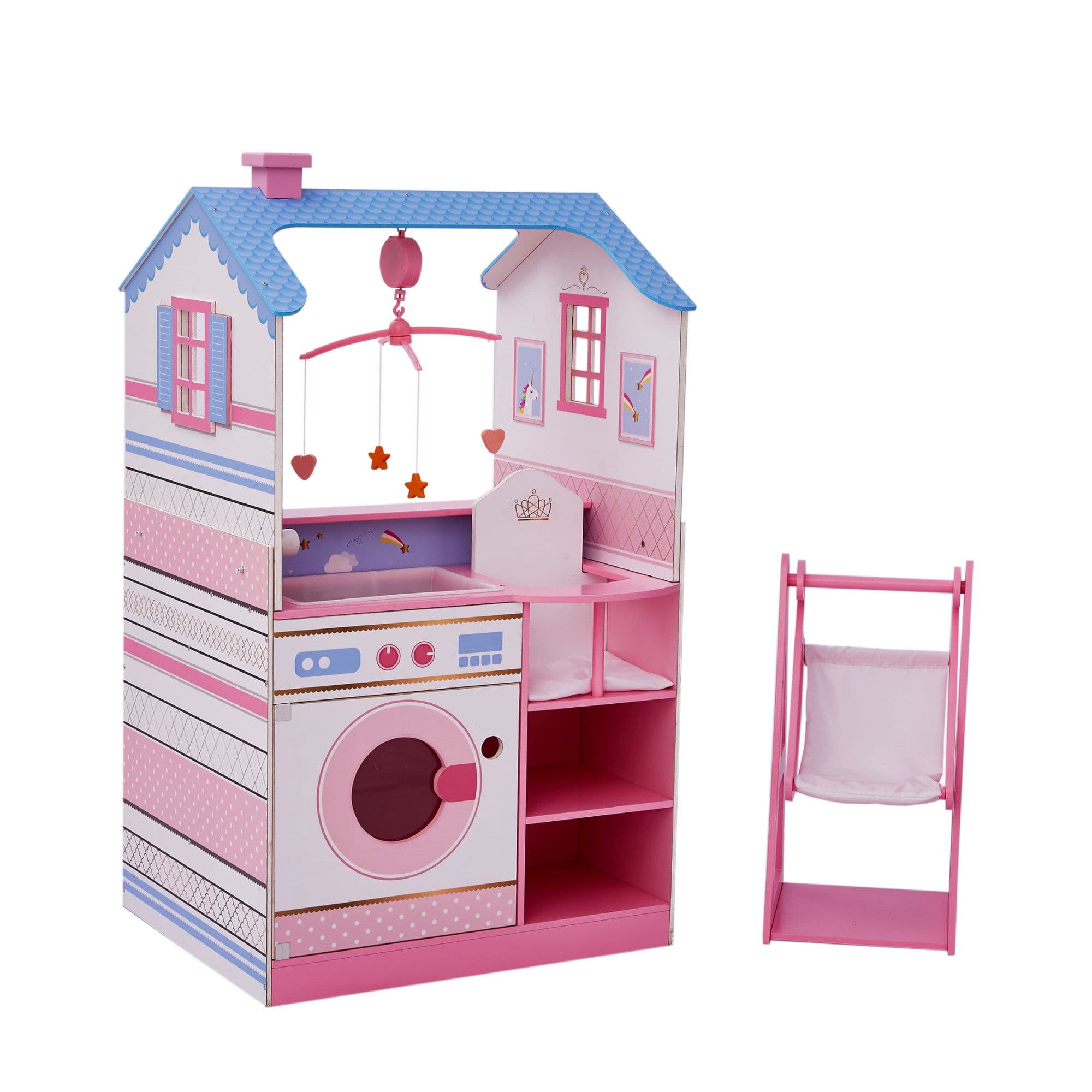 2 1 Wooden Doll Changing Station Dollhouse Dolls Coloured