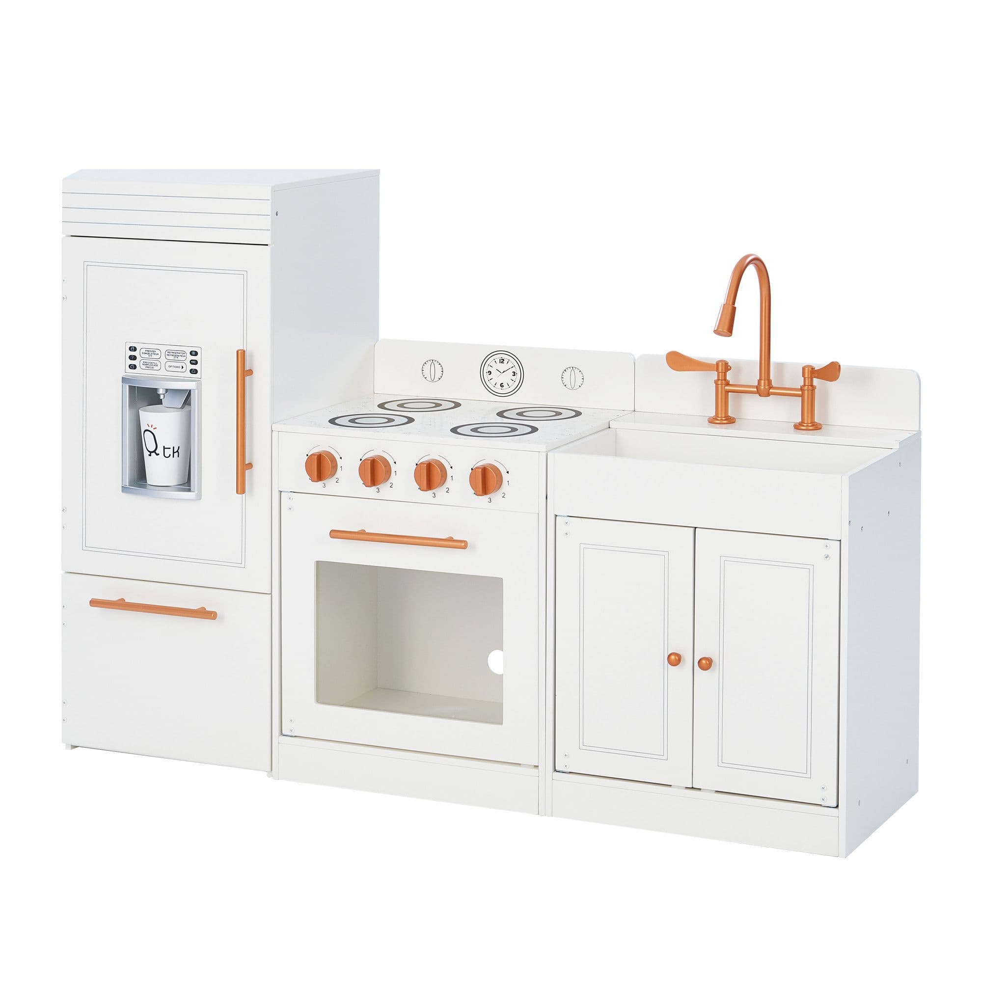 Modern Paris Wooden Little Chef Pretend Play Toy Kitchen White Rose