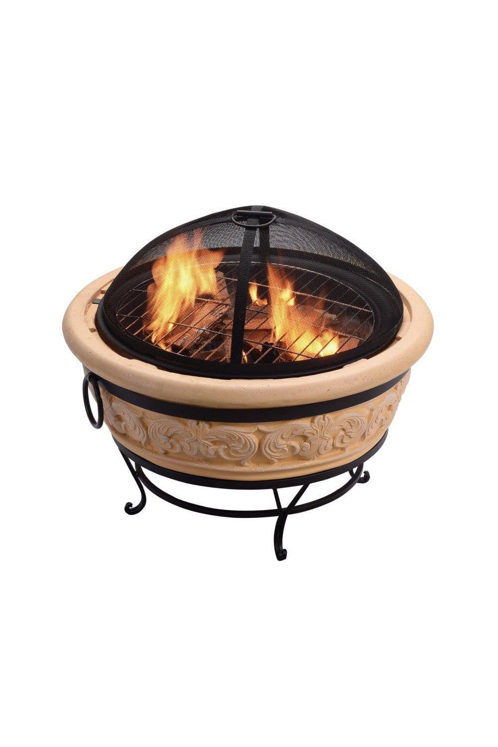 Garden Round Wood Burning Fire Pit Outdoor Furniture Chimenea