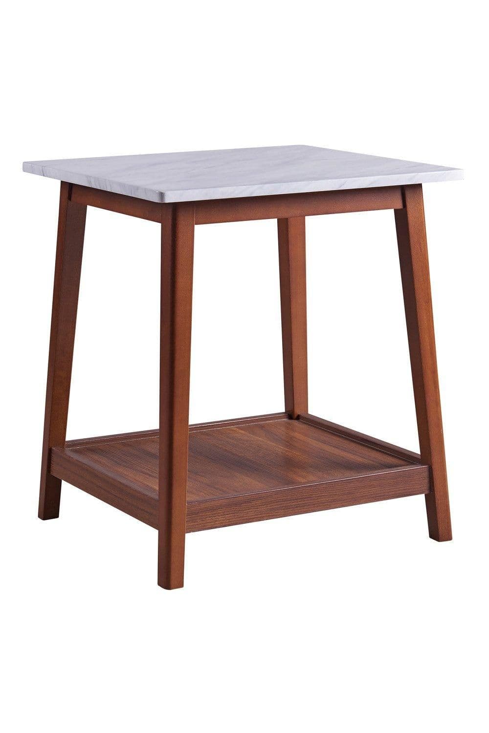 Kingston Wooden Side Table Marble Effect Top Accent End