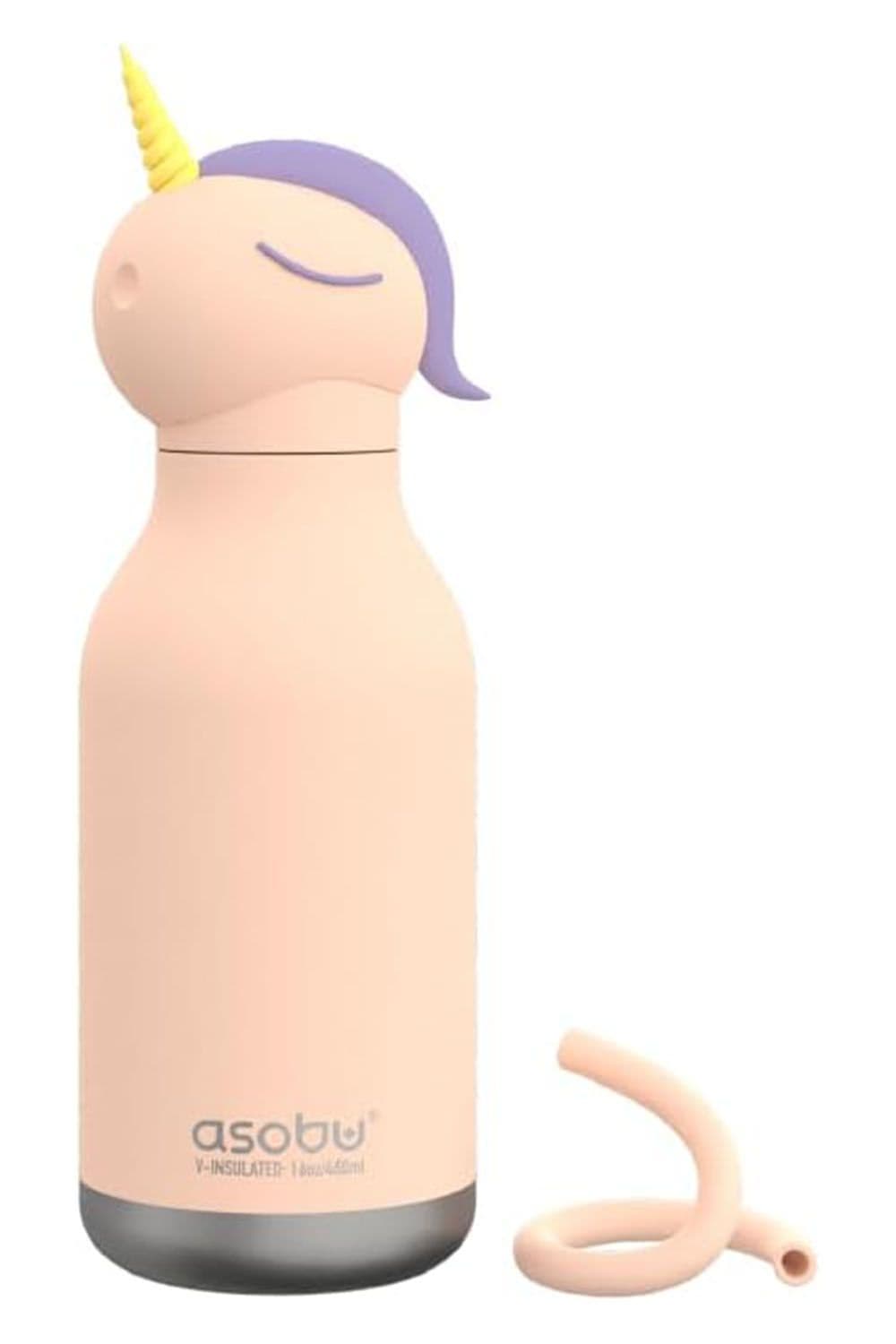 Stainless Steel Unicorn Bestie Water Bottle Reusable Flexi Straw