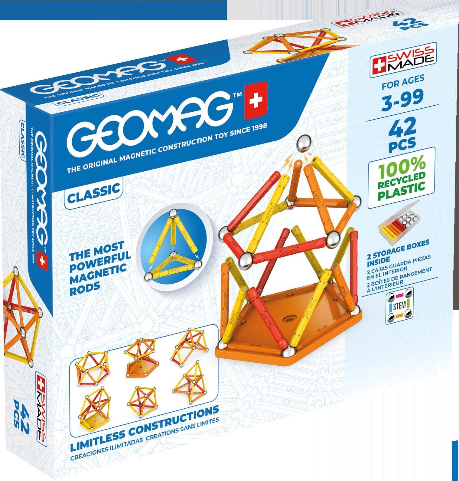 Classic 42 Magnetic Shapes - 42 Pieces