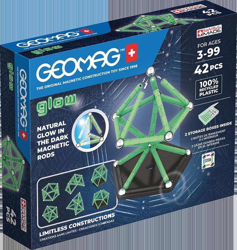 Glow Recycled Plastic Magnetic Shapes - 42 Pieces