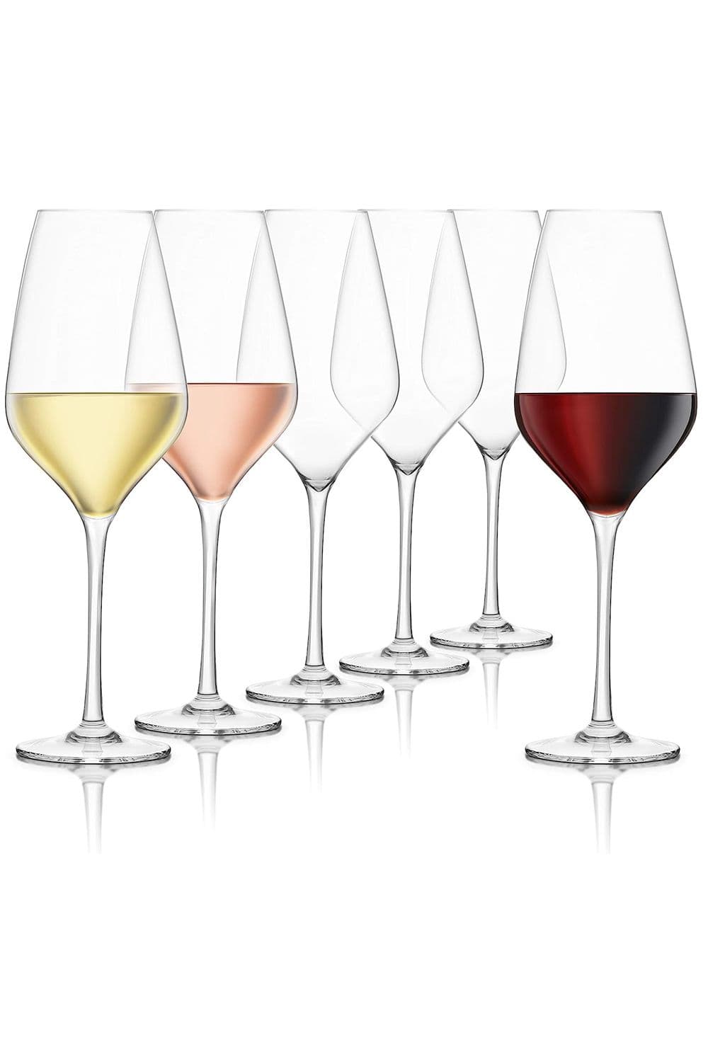 Set of 6 Everyday Lead Free Crystal Wine Glasses 620ml Clear