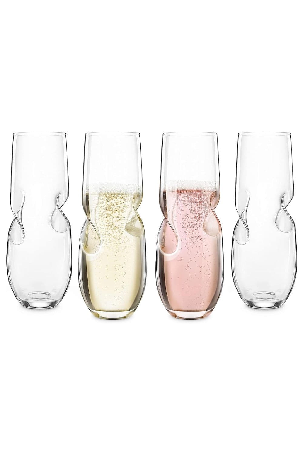 Bubbles Stemless Champagne Sparkling Wine Glasses 300ml Set of 4