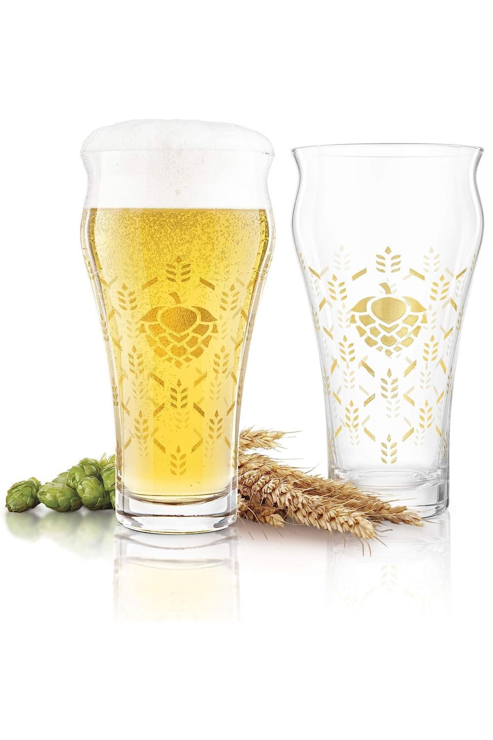 Barley & Hops Brewhouse Beer Glasses 591ml Set of 4 Clear