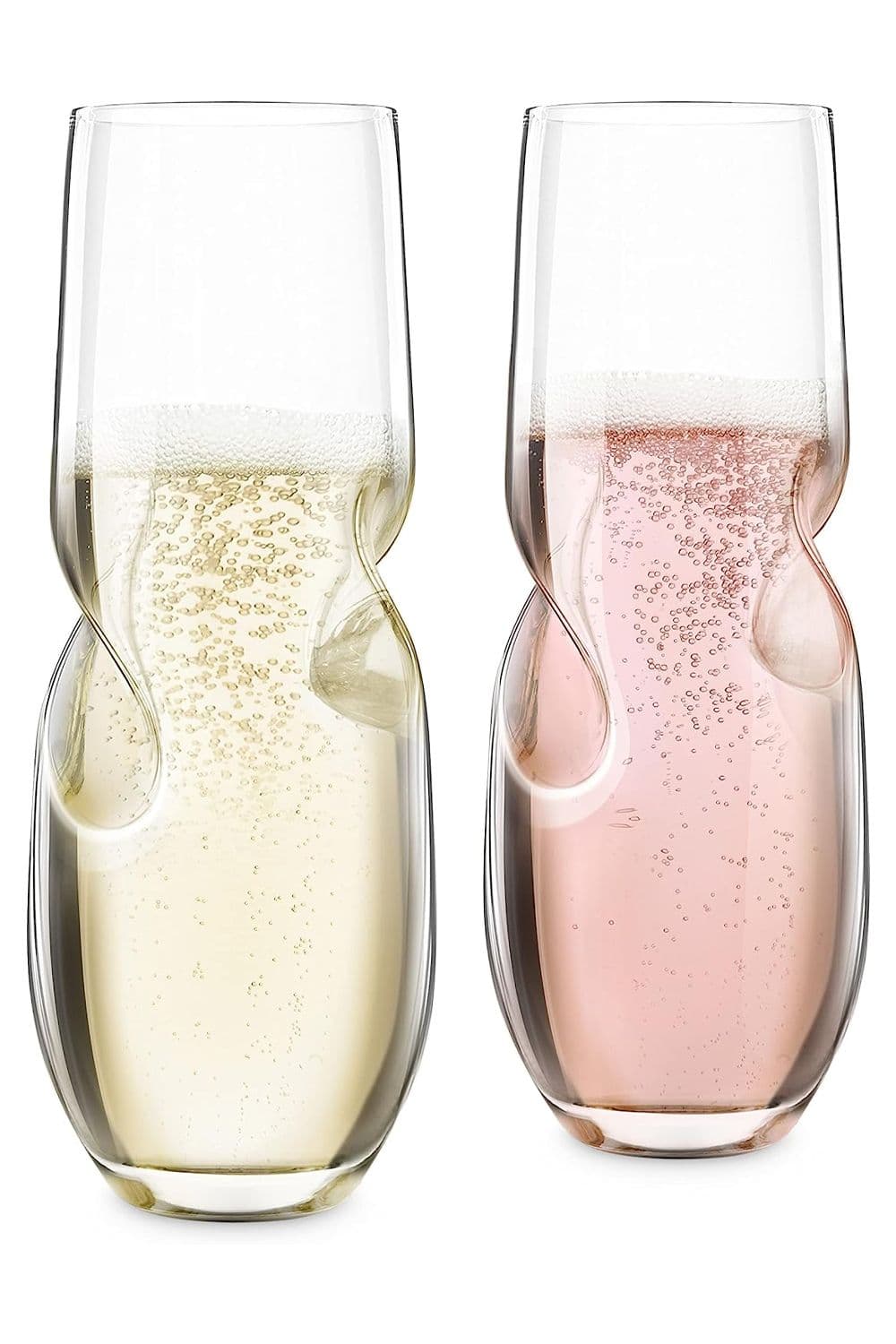 Bubbles Stemless Champagne Sparkling Wine Glasses 300ml Set of 2