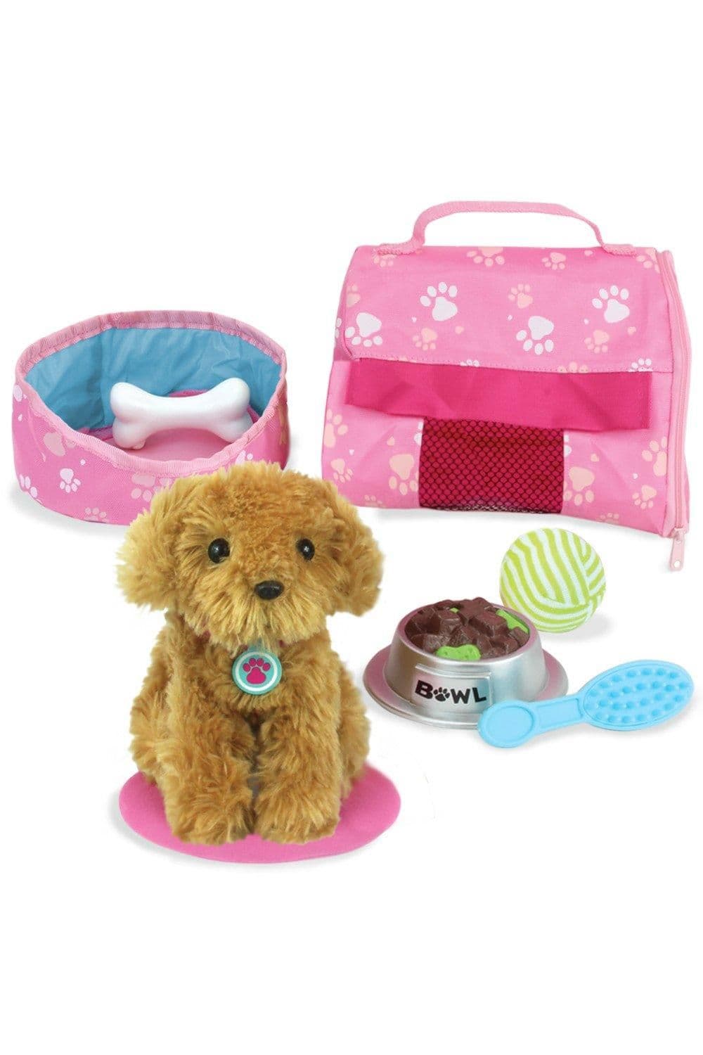Sophias Plush Puppy Dog Carrier Accessories 18" Dolls Doll Accessories