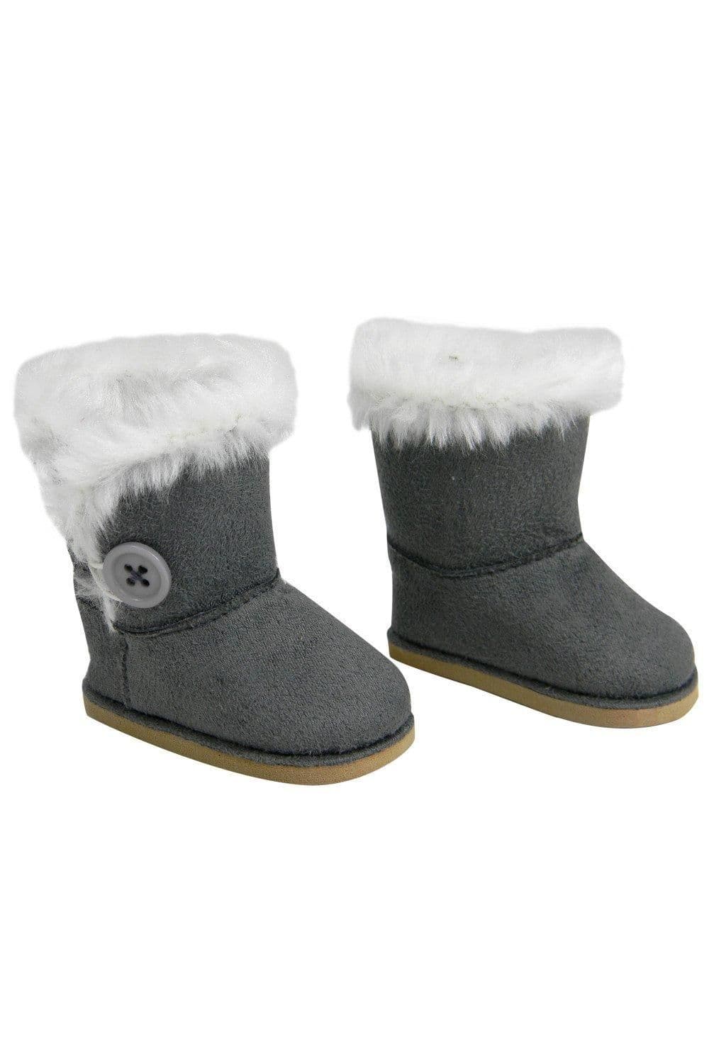 Sophias Faux Suede Boots Faux Fur Side Button 18" Dolls