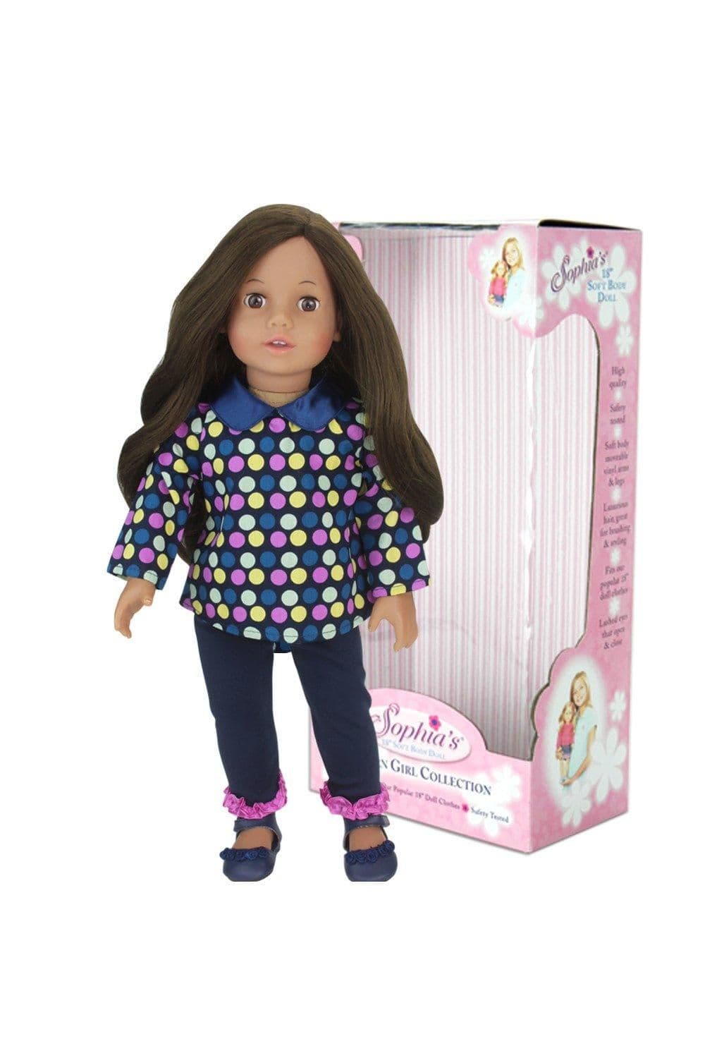 Sophias Modern Collection Posable 18 Soft Bodied Vinyl Dolls Brunette Hair Eyes