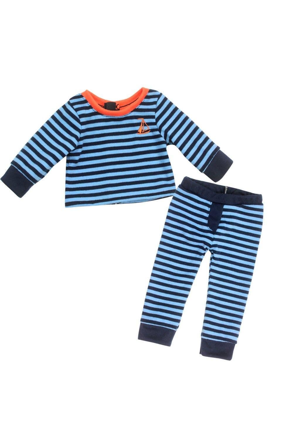 Sophias 2 Piece Striped Pajama Top Pants 18" Dolls Light Blue Navy