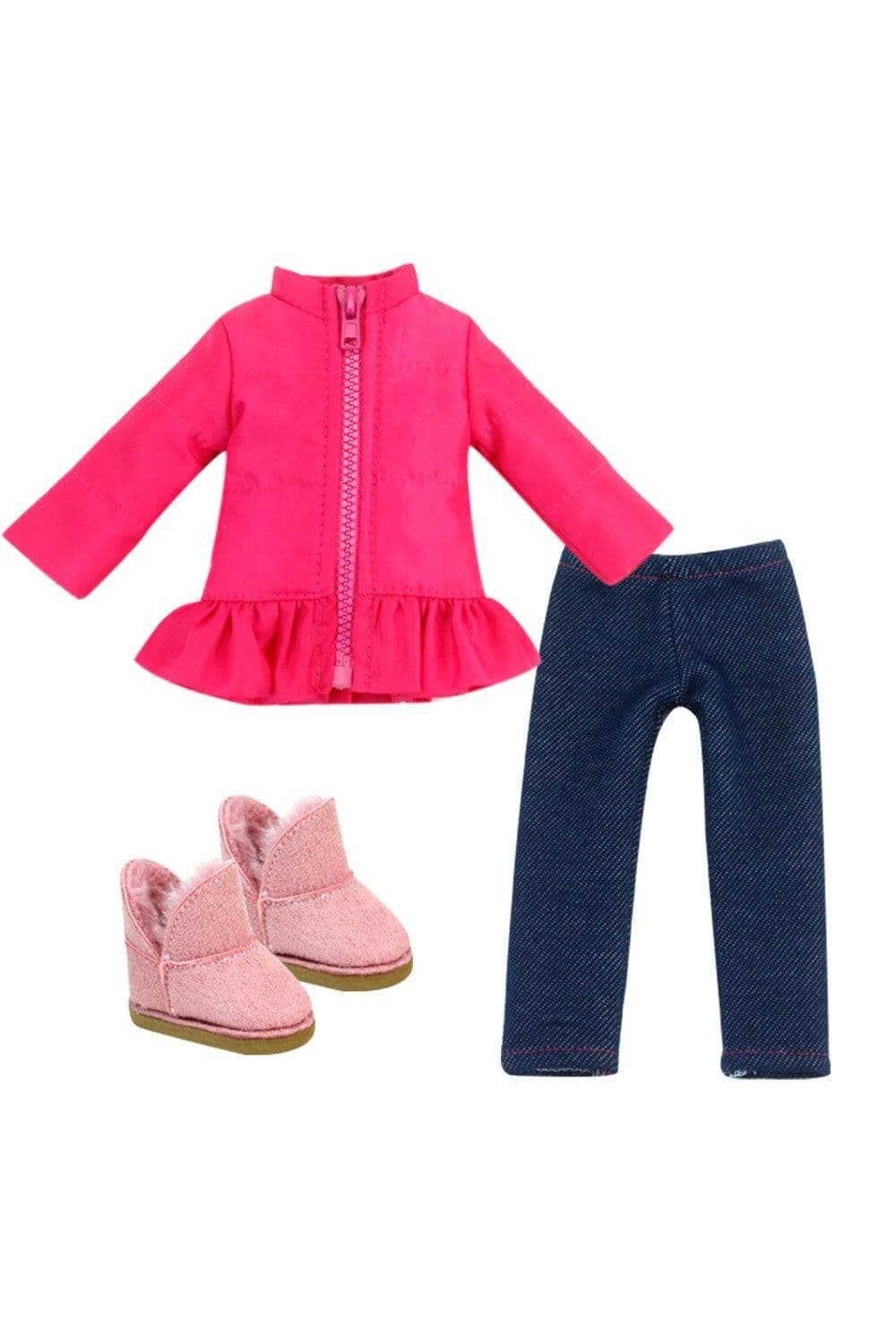 Sophias 3 Piece Winter Outfit Boots 14.5" Dolls Hot Pink