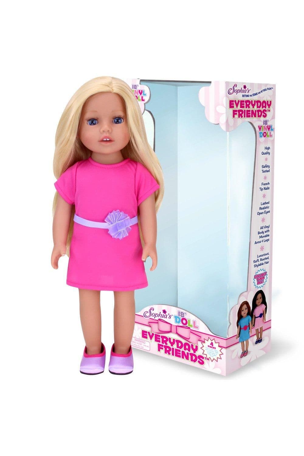 Sophias Posable 18" All Vinyl Blonde Hair Dolls Eyes
