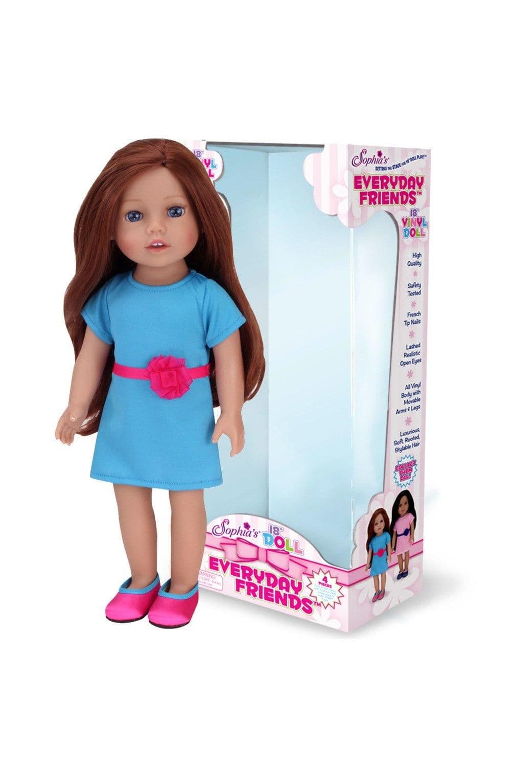 Sophias Posable 18" All Vinyl Auburn Hair Dolls Eyes