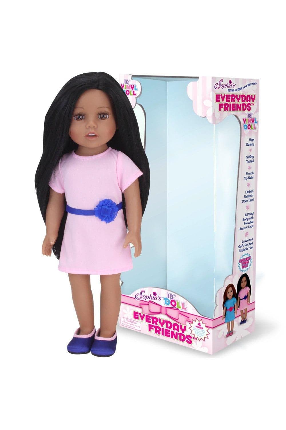 Sophias Posable 18" All Vinyl Dark Hair Dolls Eyes