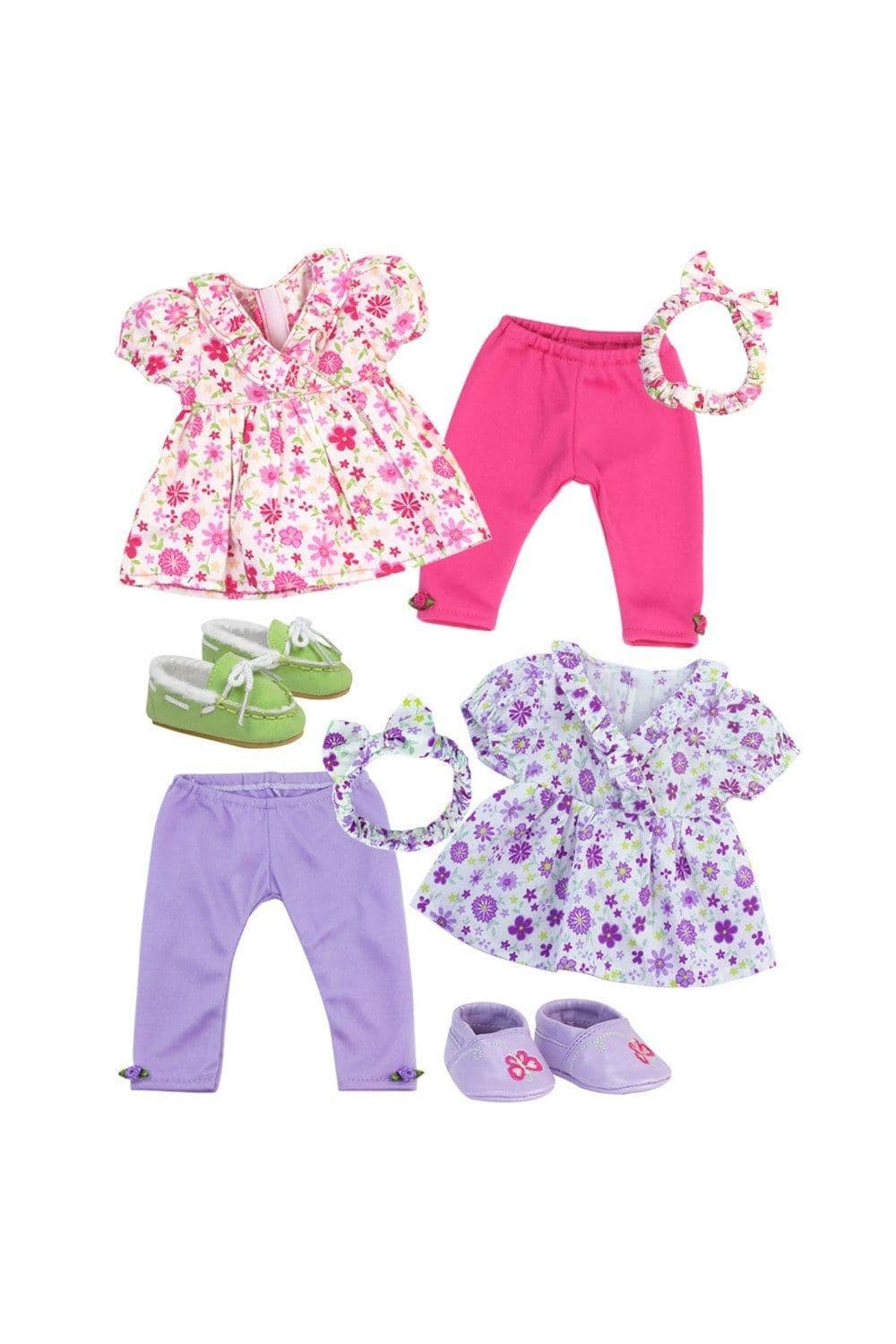 Sophias 8 Piece Flower Tunic Legging Outfits 15" Dolls