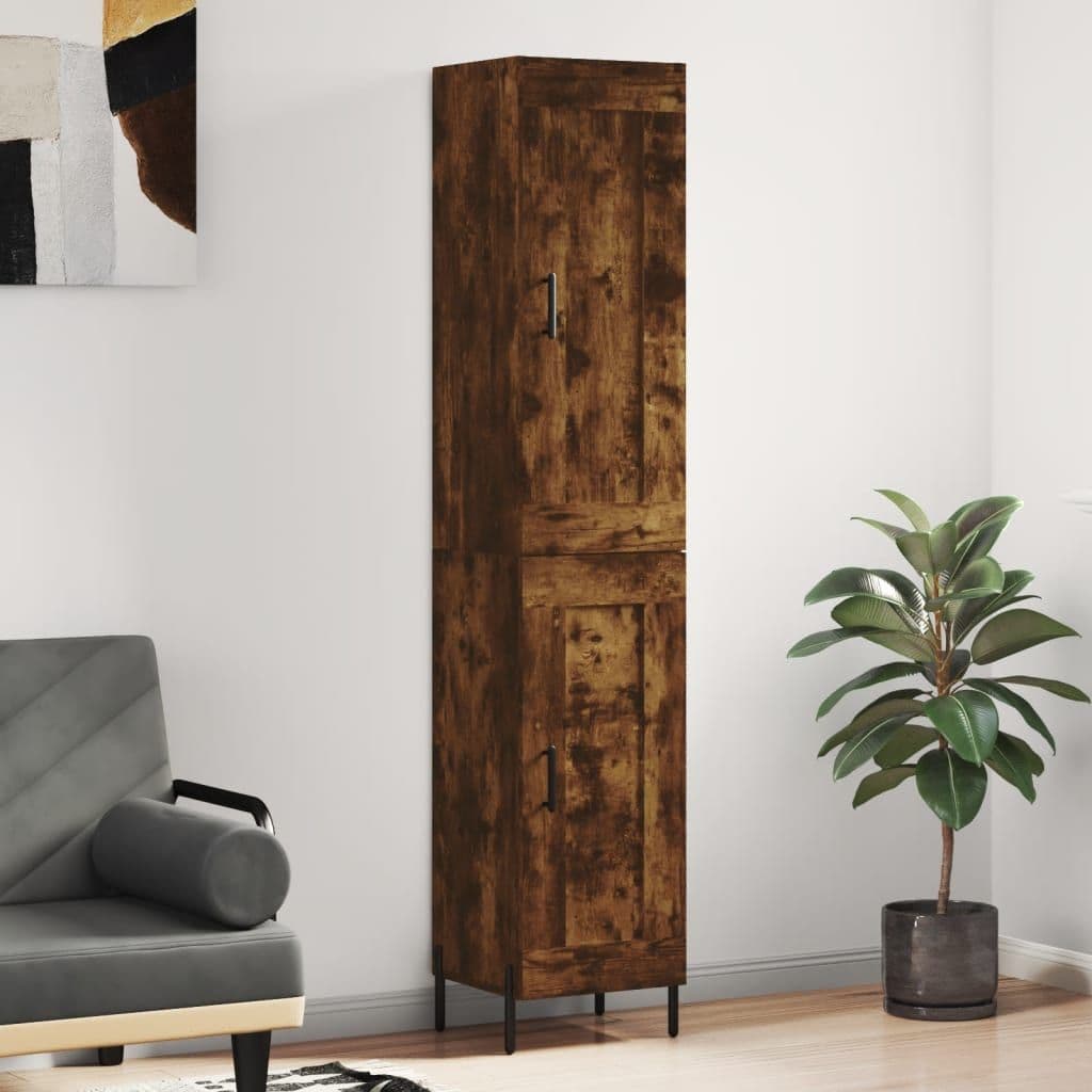 Highboard Smoked Oak 34.5x34x180 cm Engineered Wood
