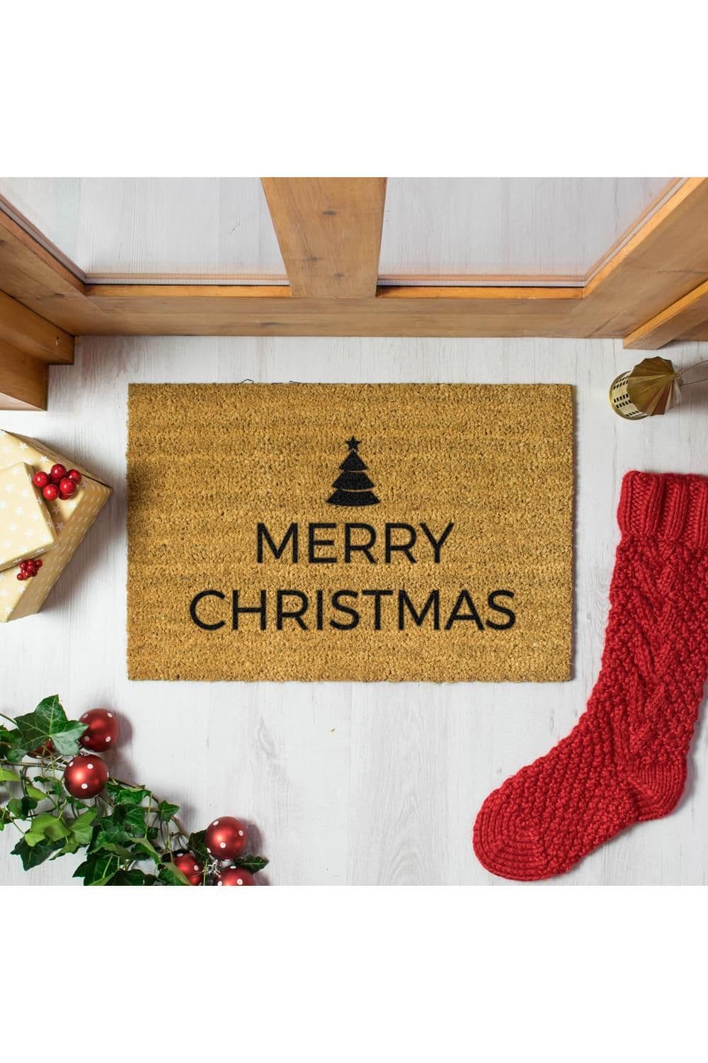 Traditional Merry Christmas Greeeting Doormat