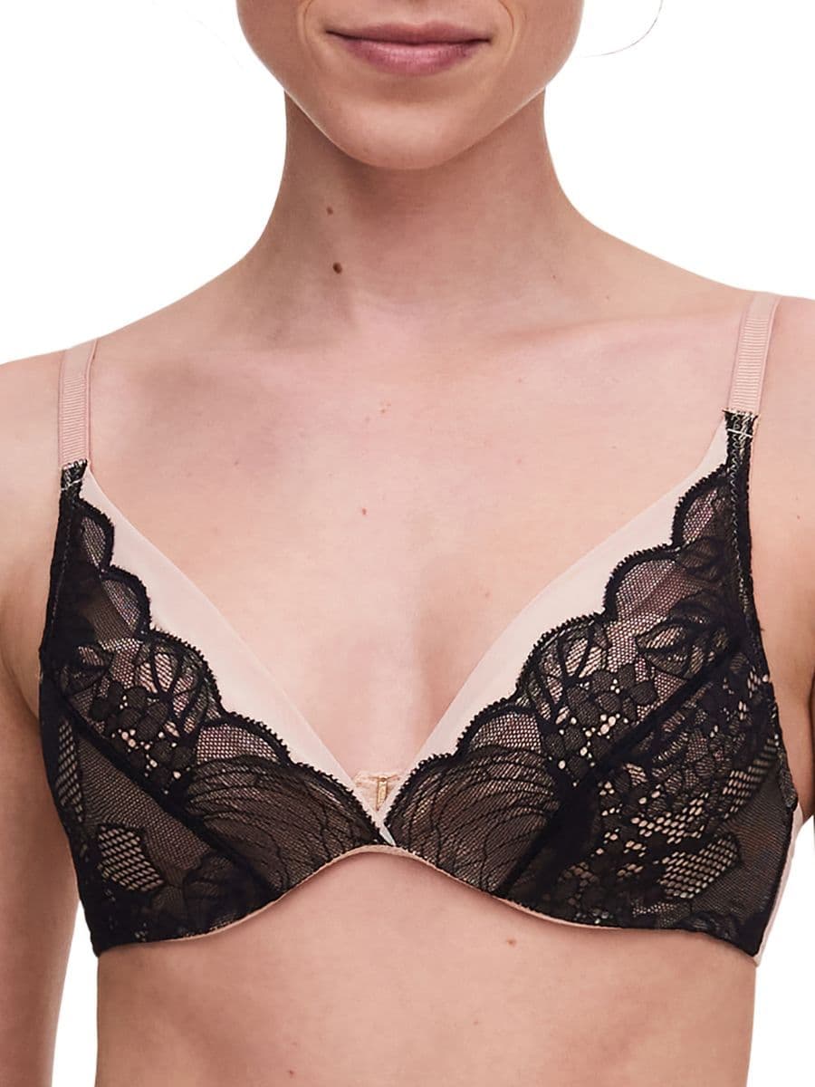 Midnight Flowers Plunge T Shirt Bra